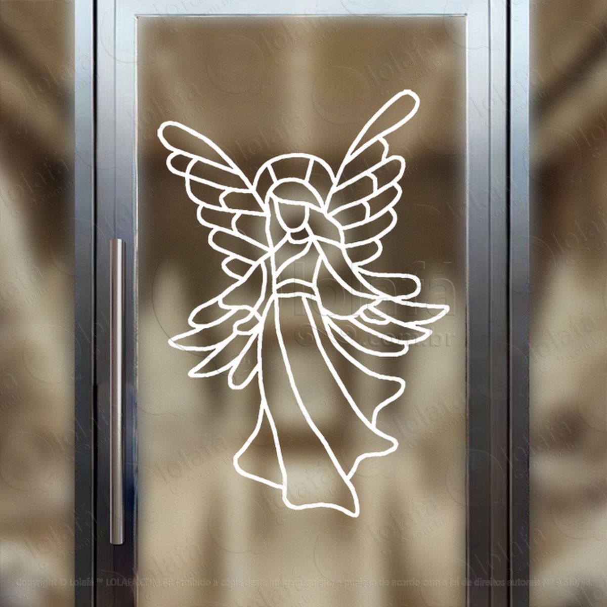 Anjo Adesivo de Natal para Vitrine, Parede, Porta - Fácil Remoção Mod:632