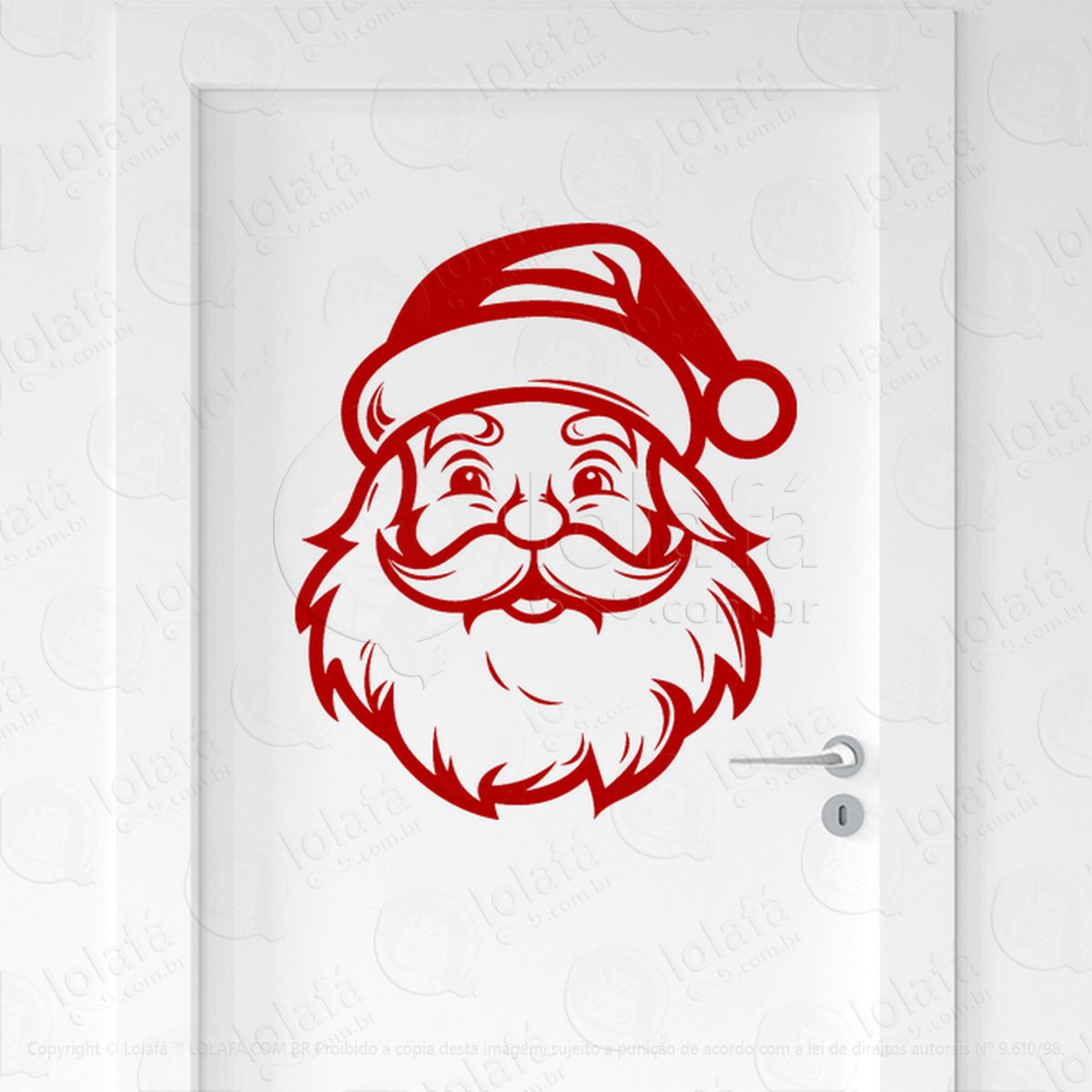 Papai Noel Adesivo de Natal para Vitrine, Parede, Porta - Fácil Remoção Mod:730
