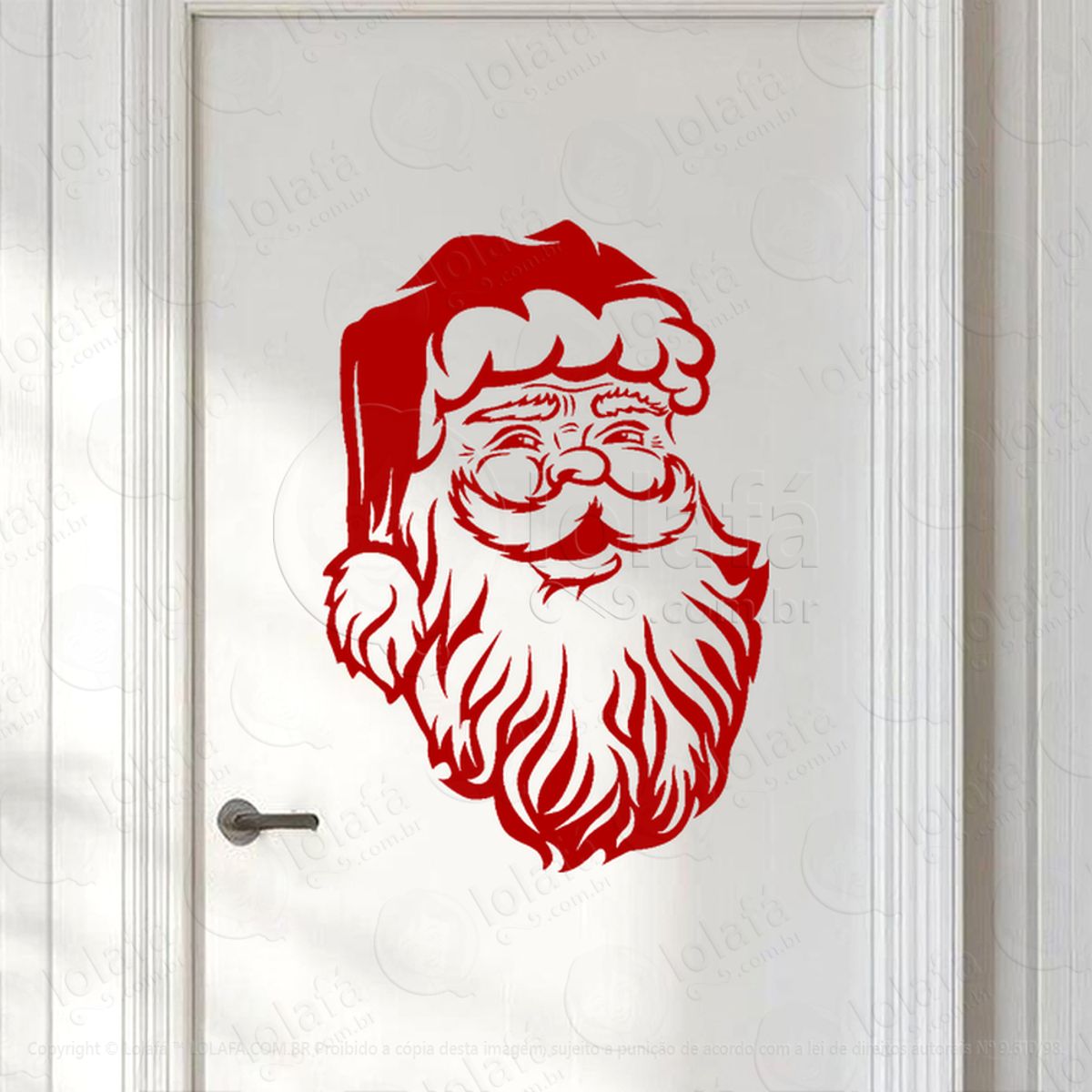 Papai Noel Adesivo de Natal para Vitrine, Parede, Porta - Fácil Remoção Mod:736