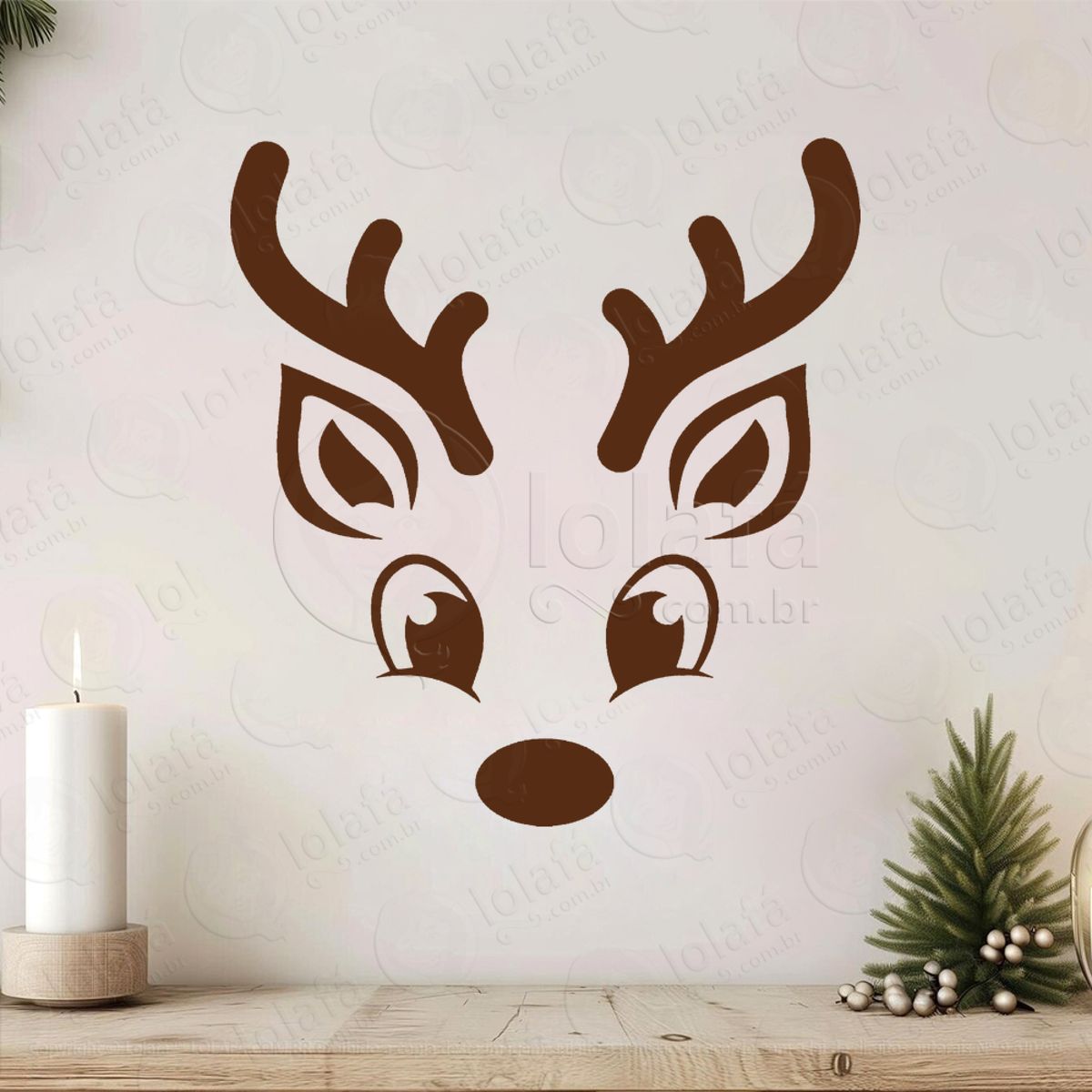 Rena do Natal Adesivo de Natal para Vitrine, Parede, Porta - Fácil Remoção Mod:810