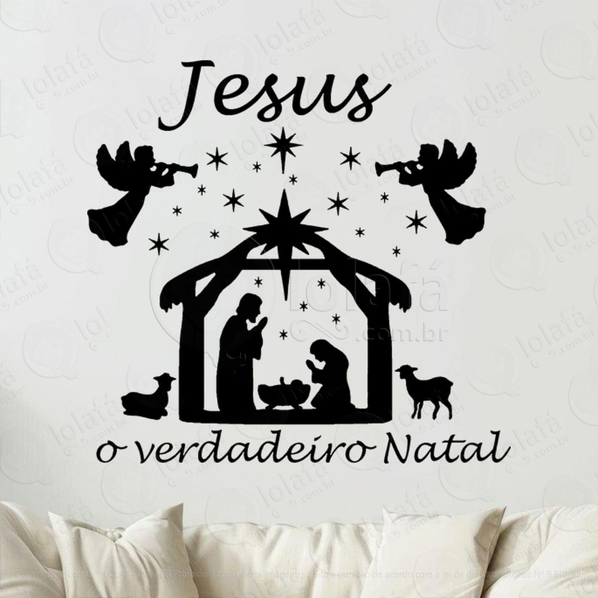 Presépio Jesus o Verdadeiro Natal Adesivo de Natal para Vitrine, Parede, Porta - Fácil Remoção Mod:883