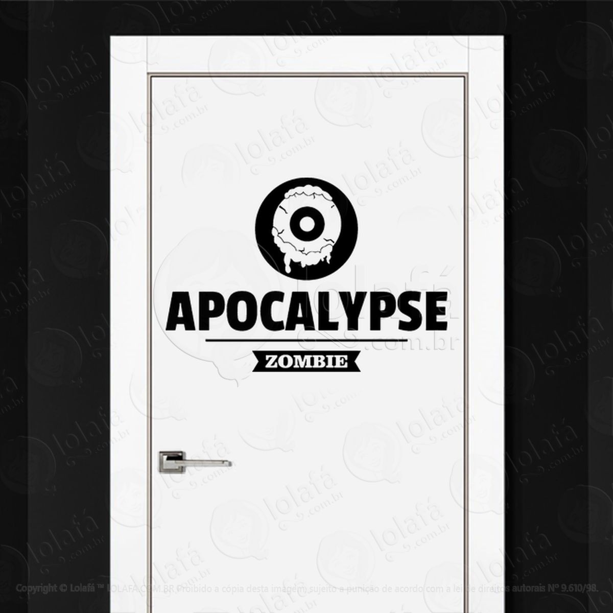 Zombie Adesivo de Parede para Quarto, Porta e Vidro Mod:4