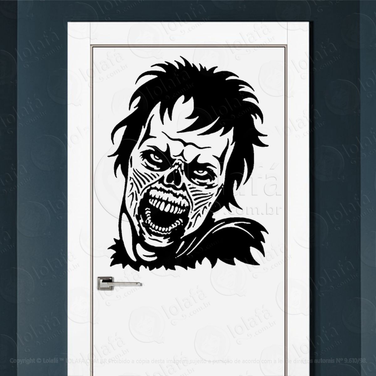 Zombie Adesivo de Parede para Quarto, Porta e Vidro Mod:5