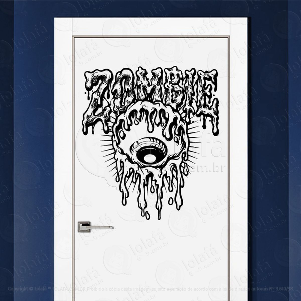 Zombie Adesivo de Parede para Quarto, Porta e Vidro Mod:6