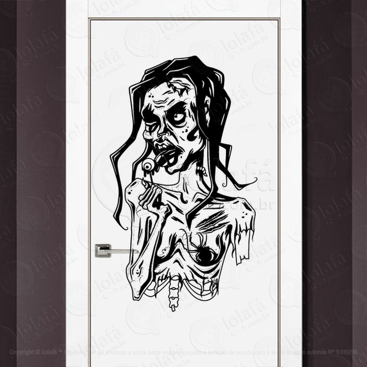 Zombie Adesivo de Parede para Quarto, Porta e Vidro Mod:12