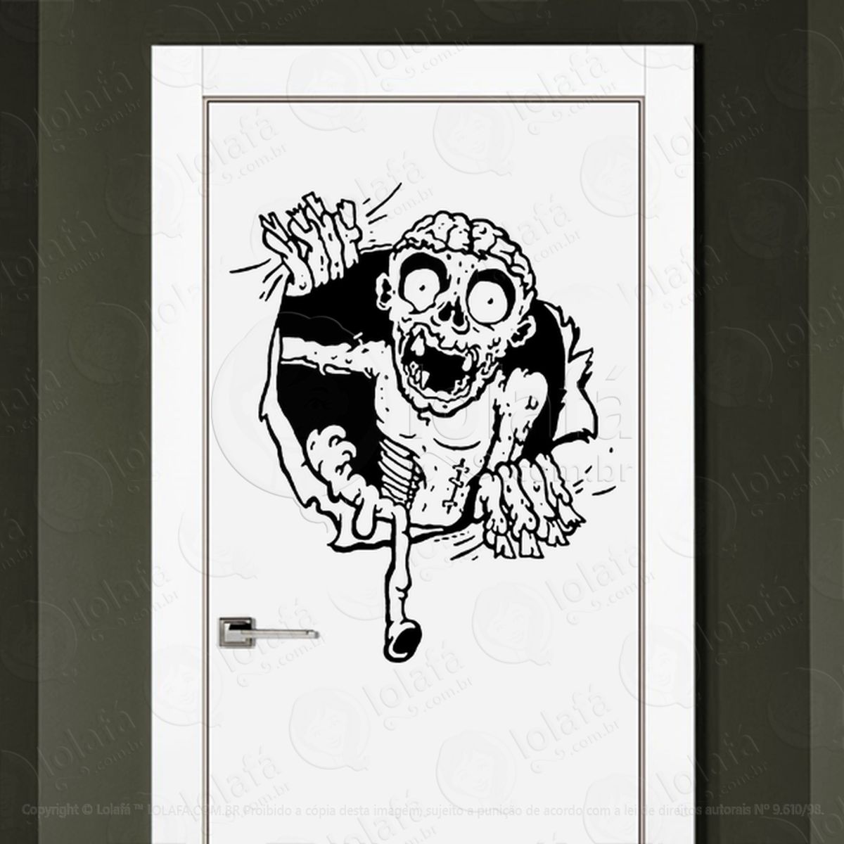 Zombie Adesivo de Parede para Quarto, Porta e Vidro Mod:13