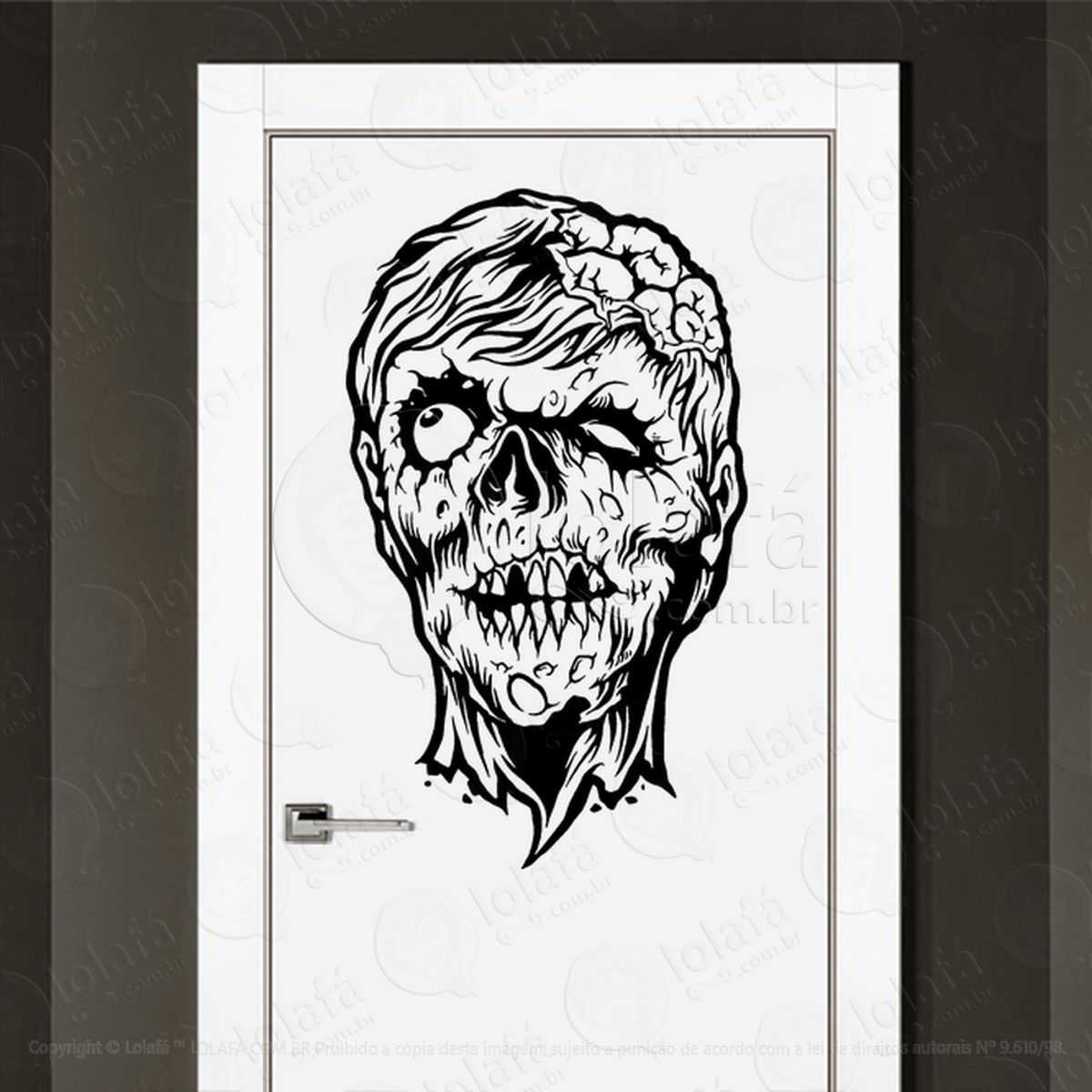 Zombie Adesivo de Parede para Quarto, Porta e Vidro Mod:15