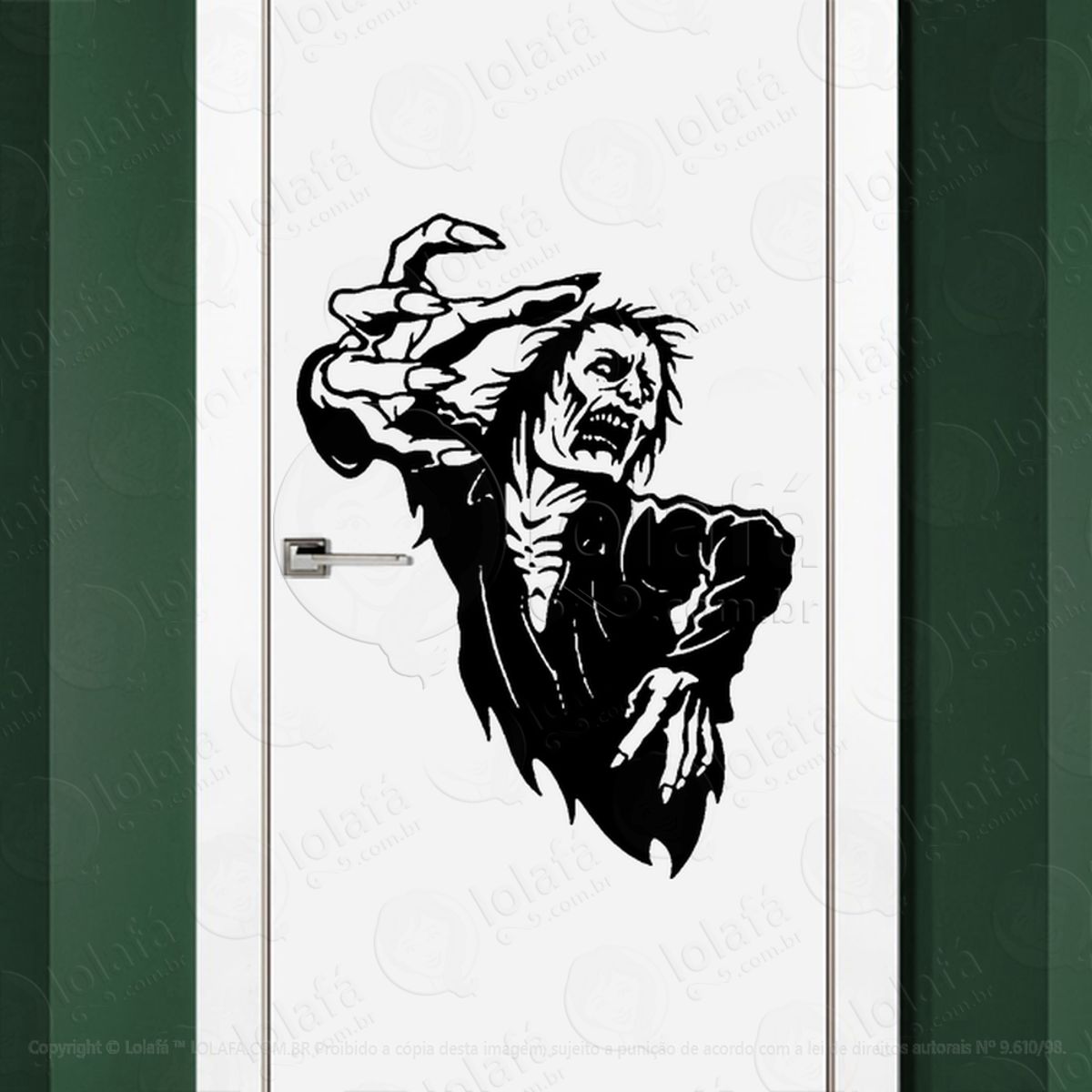 Zombie Adesivo de Parede para Quarto, Porta e Vidro Mod:17