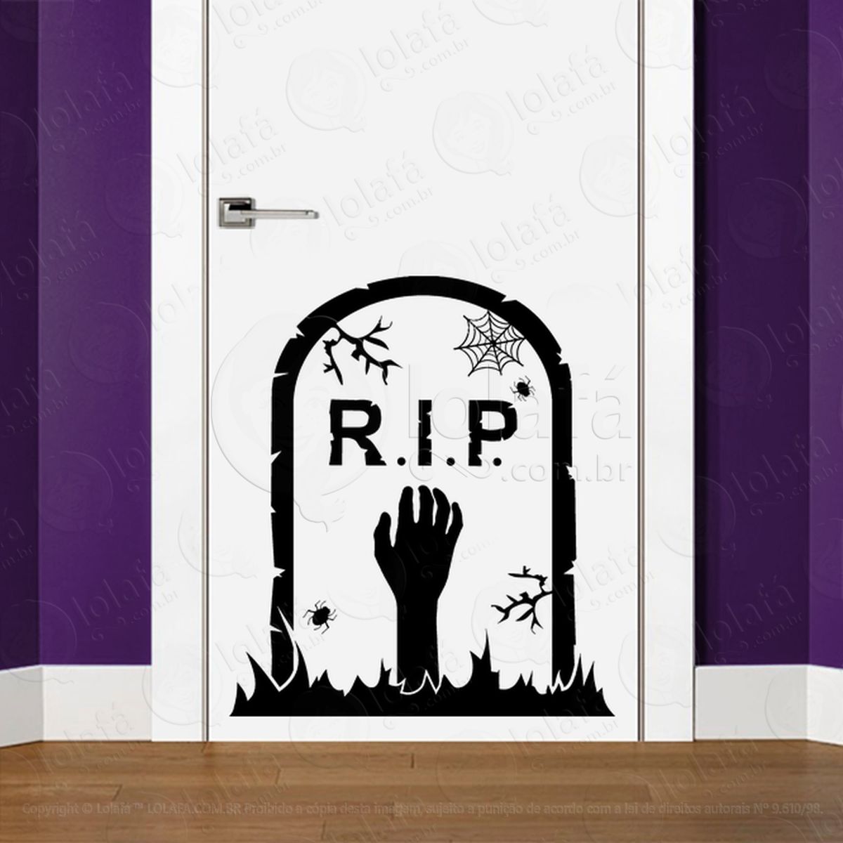 Zombie Adesivo de Parede para Quarto, Porta e Vidro Mod:19