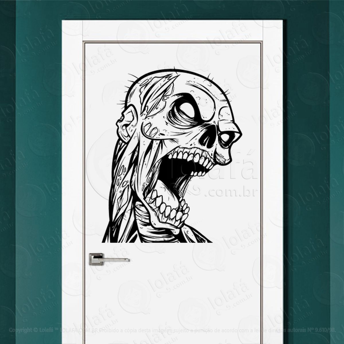 Zombie Adesivo de Parede para Quarto, Porta e Vidro Mod:20