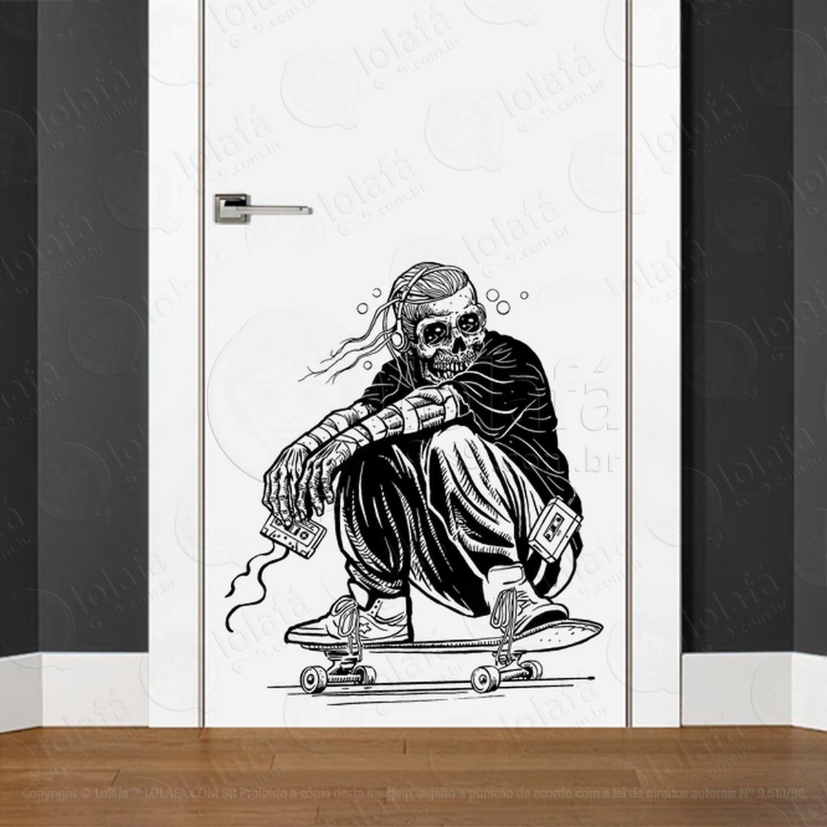 Zombie Adesivo de Parede para Quarto, Porta e Vidro Mod:25
