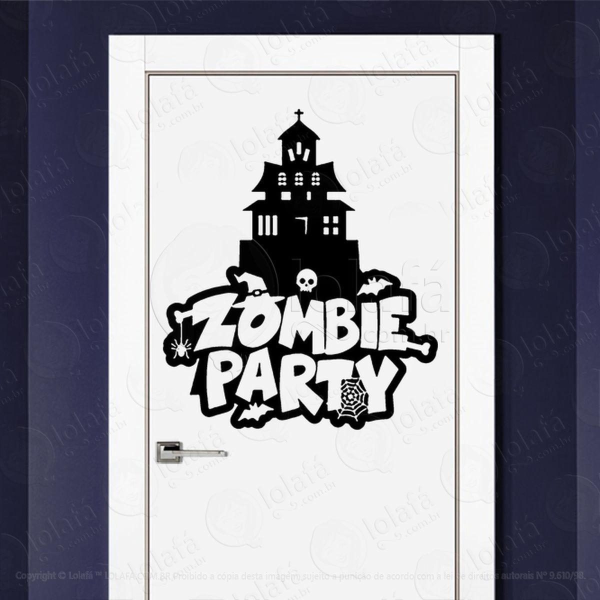 Zombie Adesivo de Parede para Quarto, Porta e Vidro Mod:28
