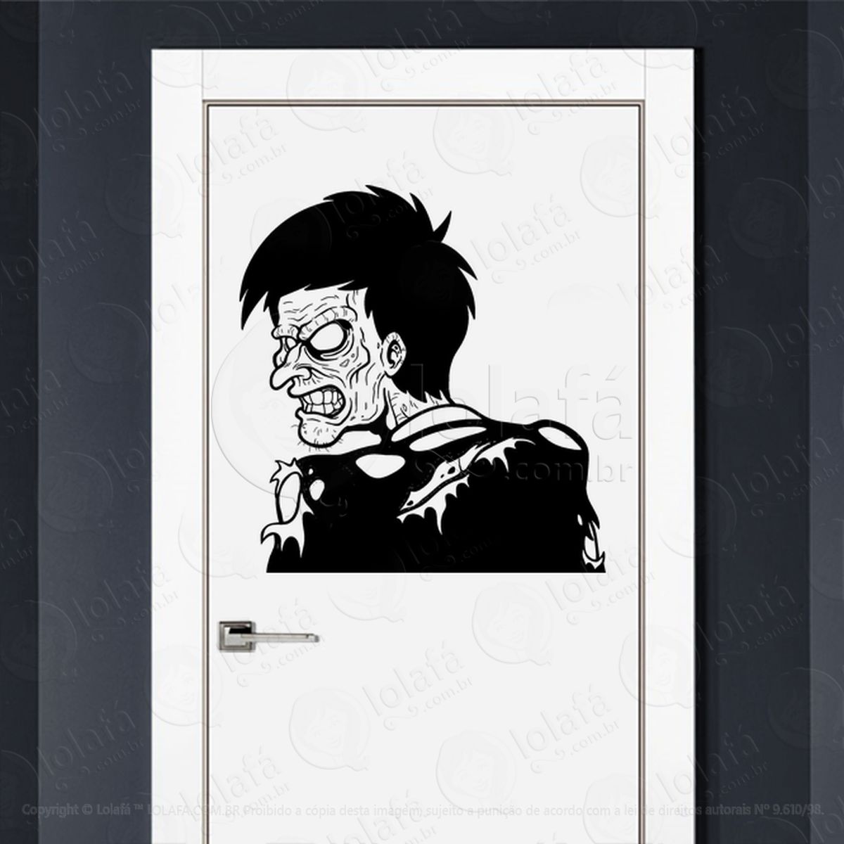 Zombie Adesivo de Parede para Quarto, Porta e Vidro Mod:29