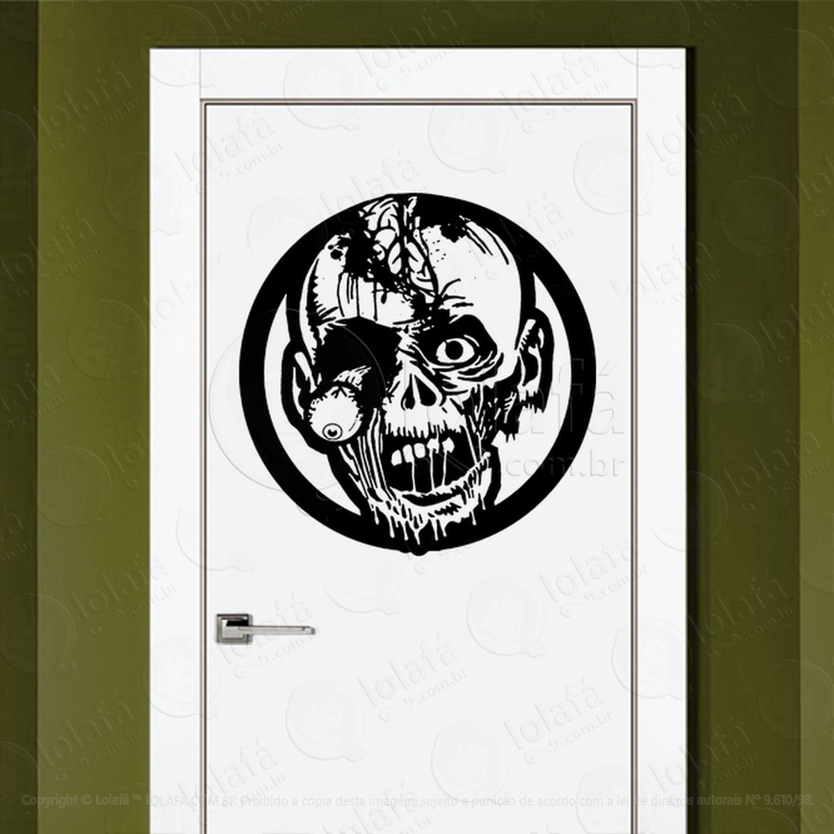 Zombie Adesivo de Parede para Quarto, Porta e Vidro Mod:31