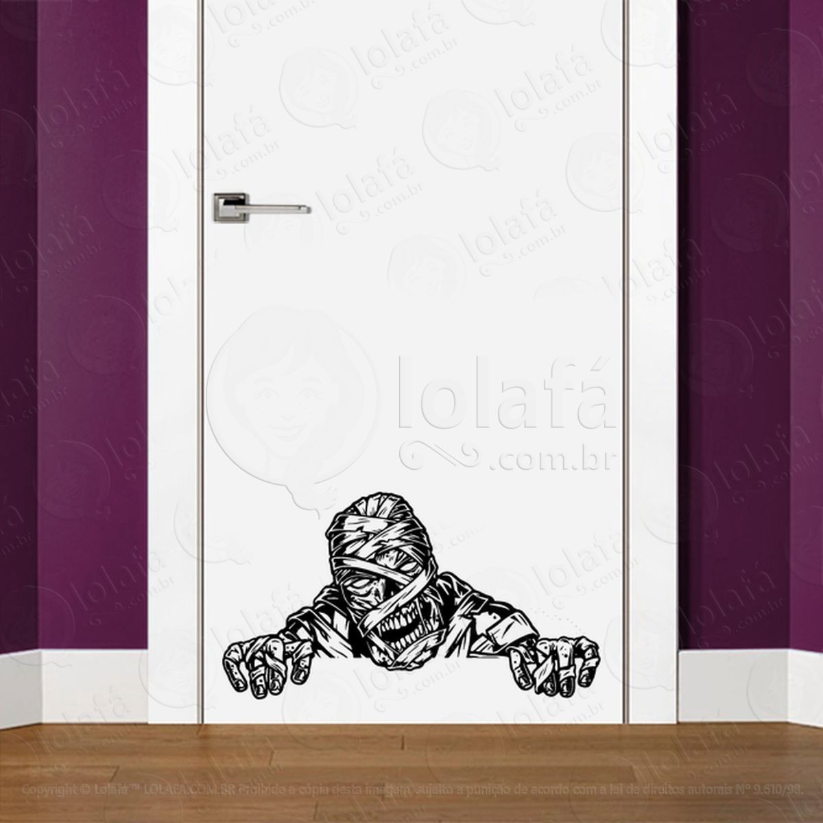 Zombie Adesivo de Parede para Quarto, Porta e Vidro Mod:32