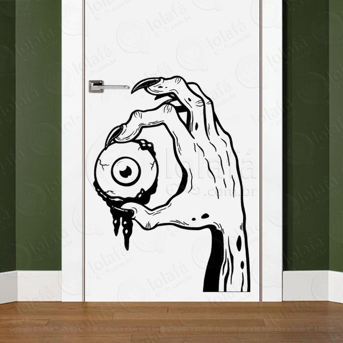 Zombie Adesivo de Parede para Quarto, Porta e Vidro Mod:33