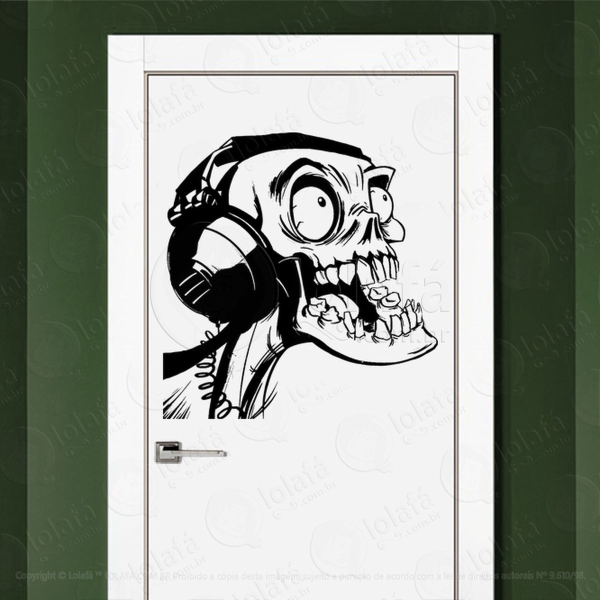 Zombie Adesivo de Parede para Quarto, Porta e Vidro Mod:34