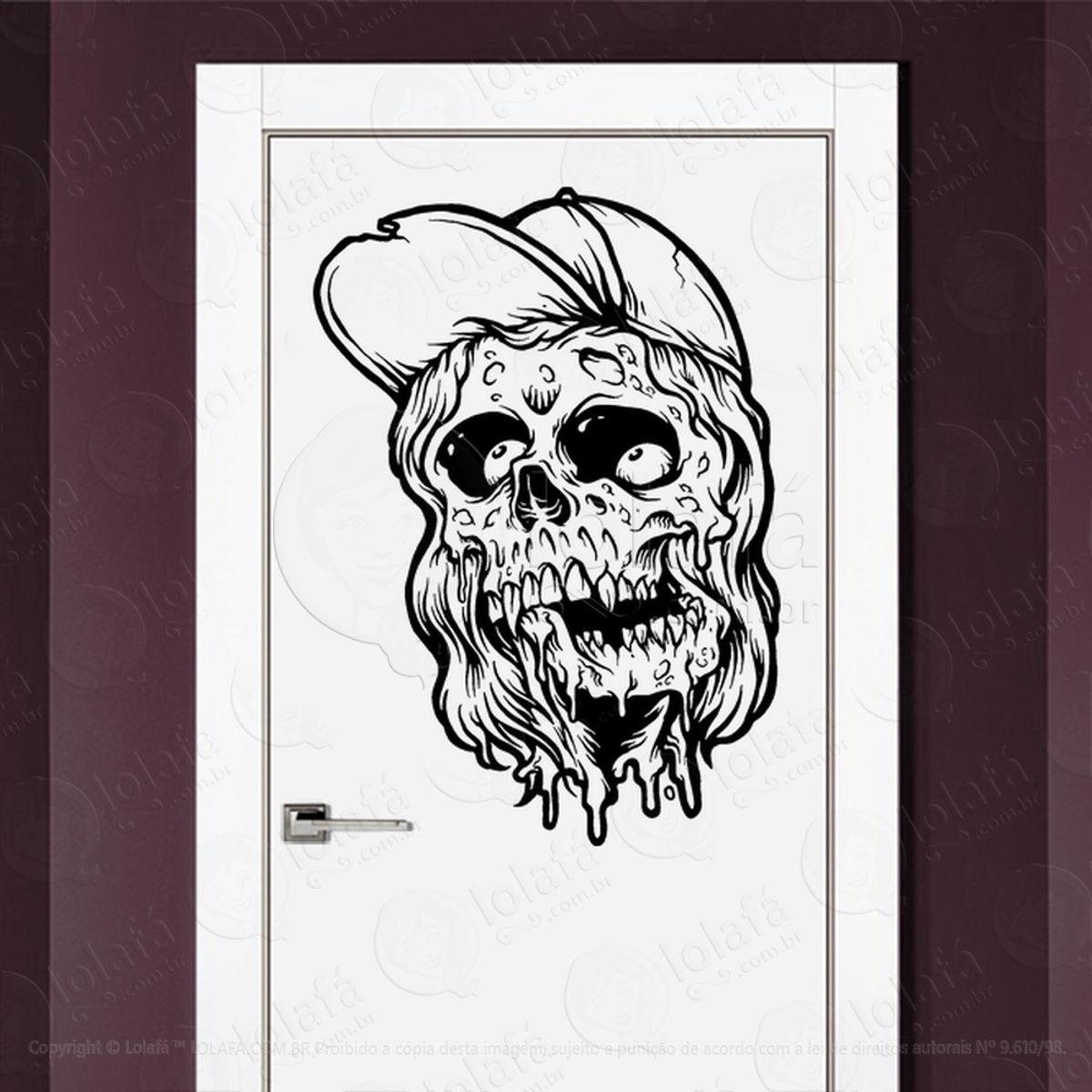 Zombie Adesivo de Parede para Quarto, Porta e Vidro Mod:35