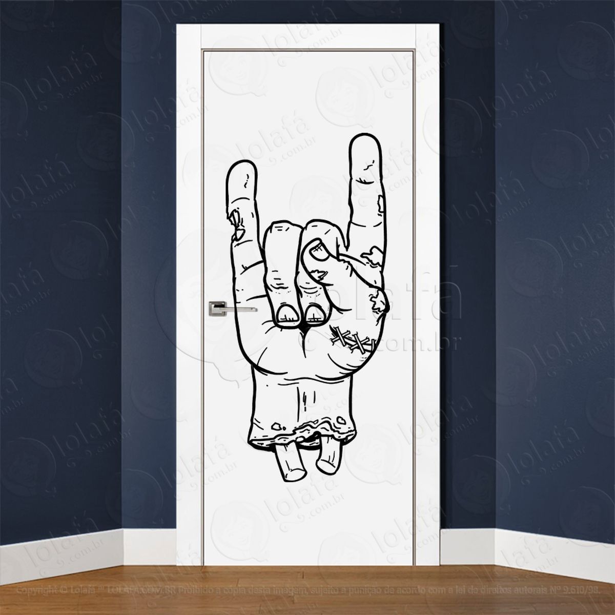 Zombie Adesivo de Parede para Quarto, Porta e Vidro Mod:37