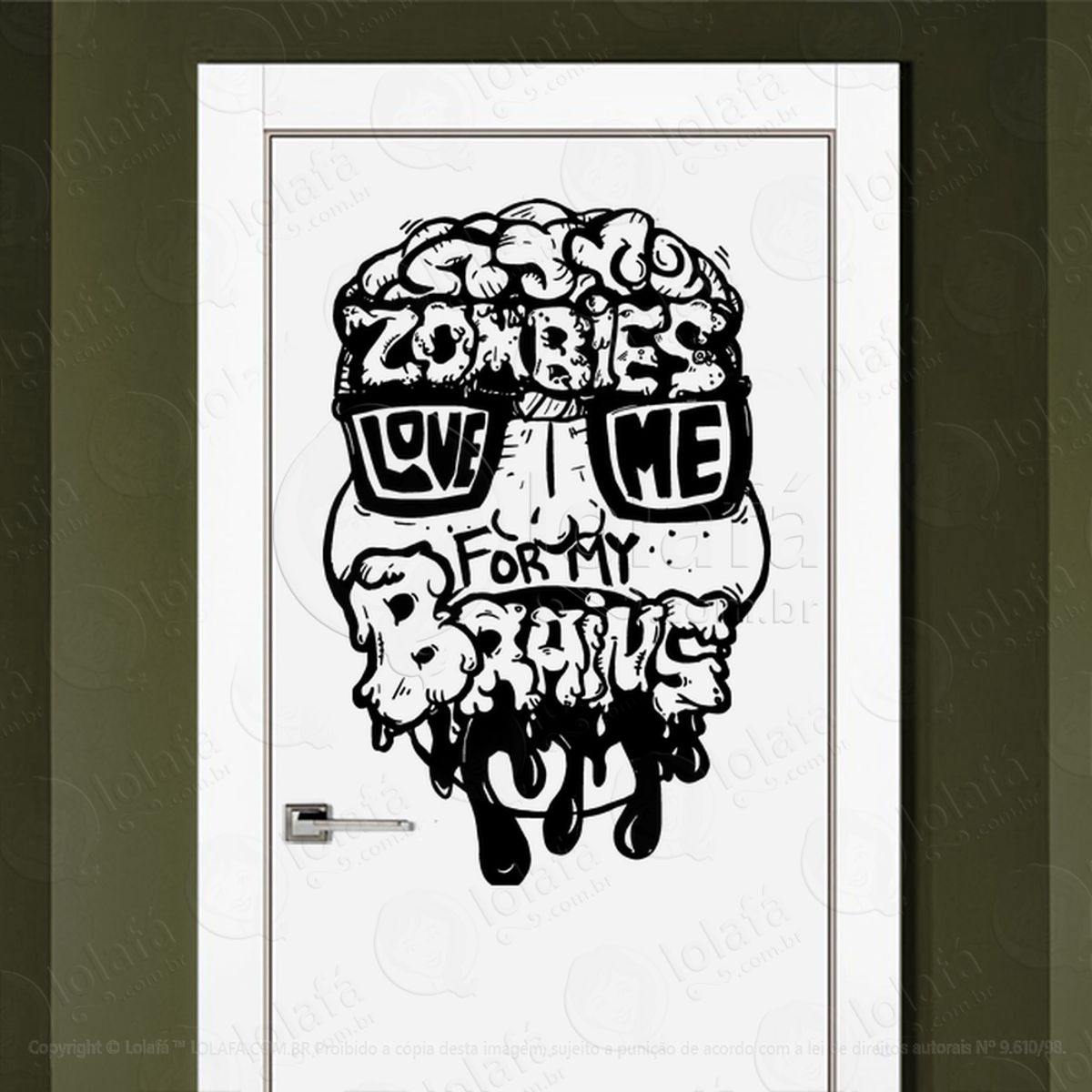 Zombie Adesivo de Parede para Quarto, Porta e Vidro Mod:42