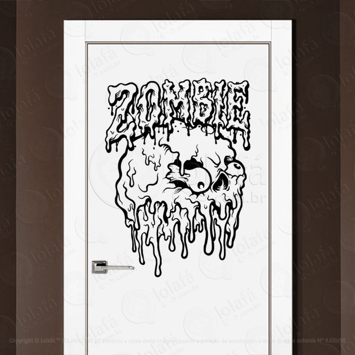 Zombie Adesivo de Parede para Quarto, Porta e Vidro Mod:44