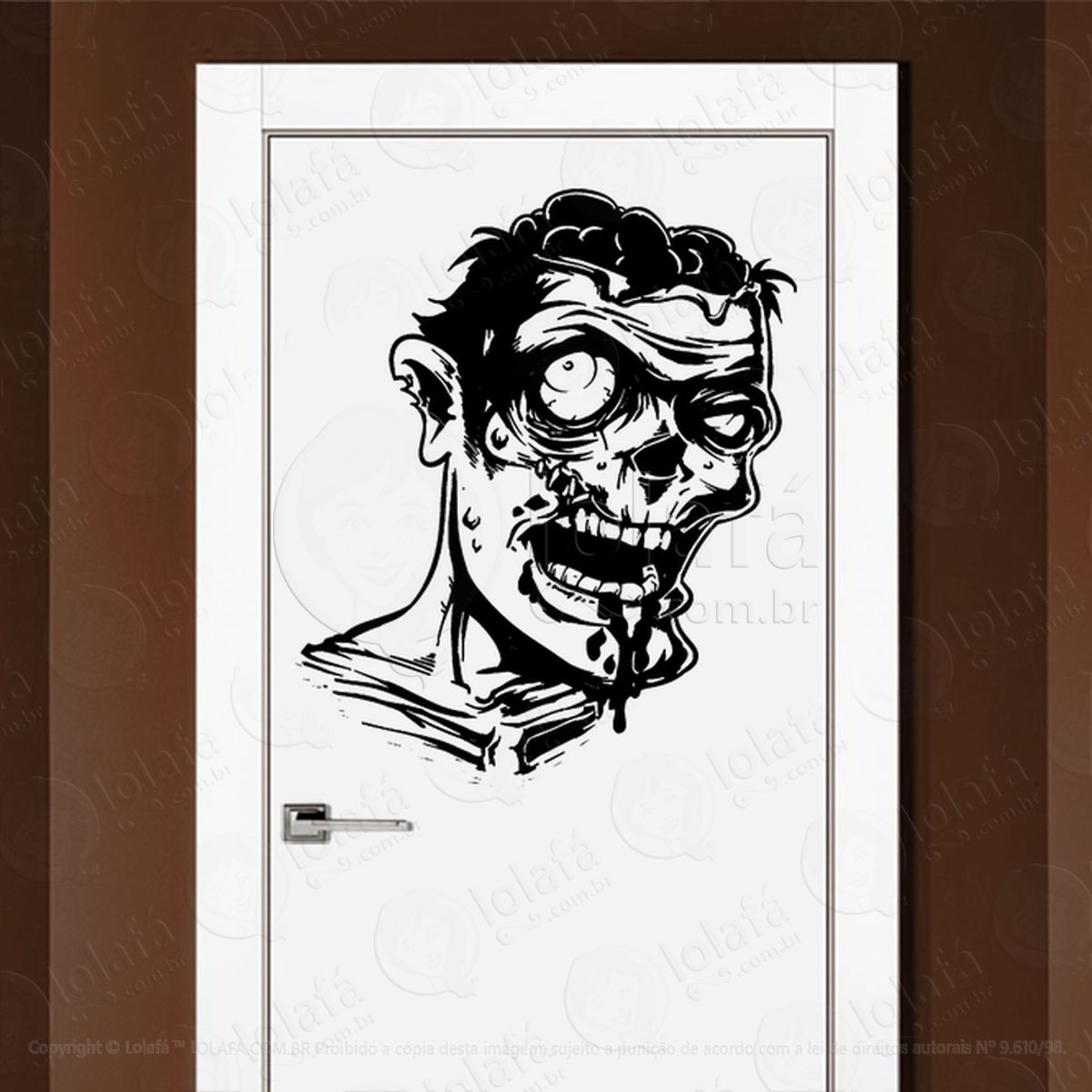 Zombie Adesivo de Parede para Quarto, Porta e Vidro Mod:46