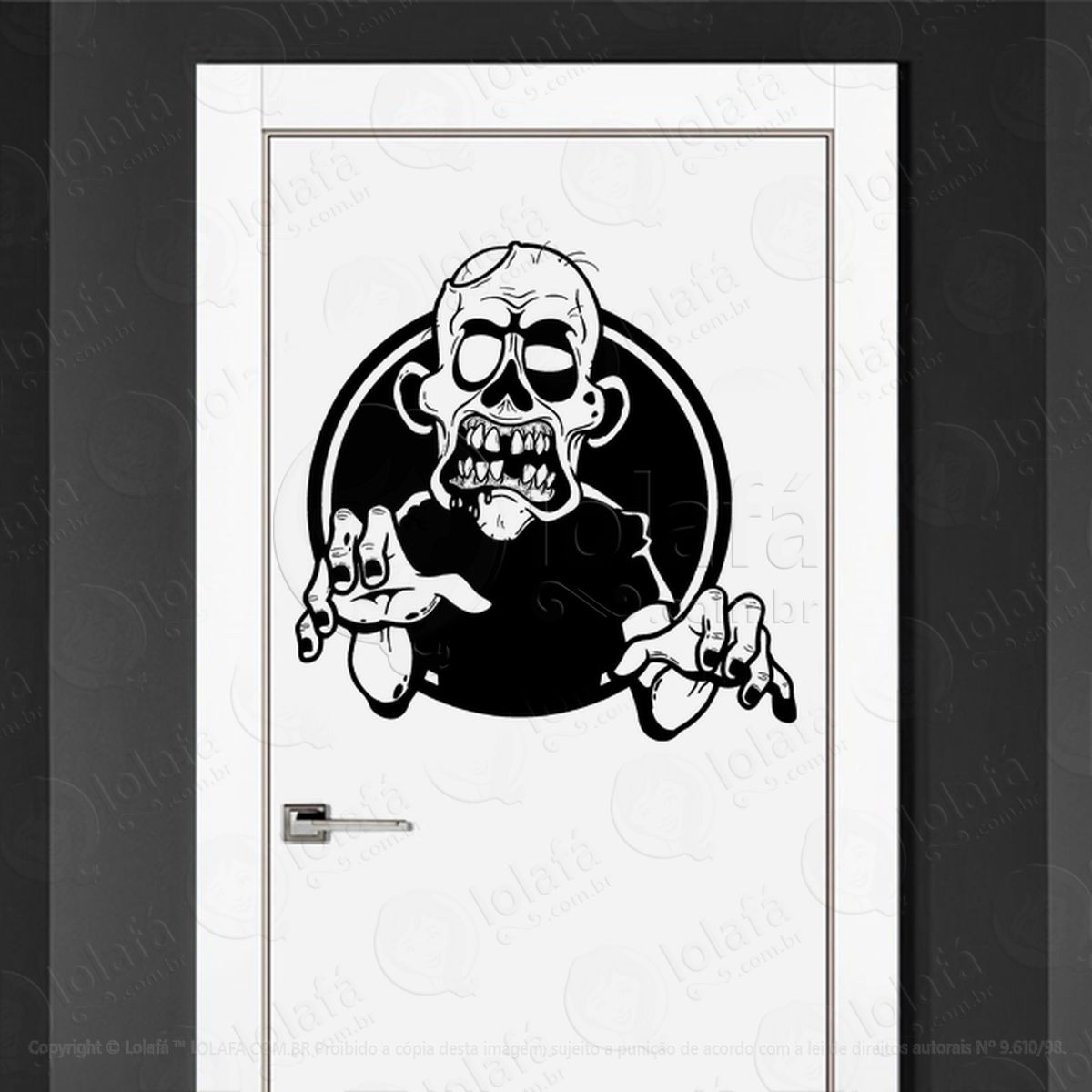 Zombie Adesivo de Parede para Quarto, Porta e Vidro Mod:48