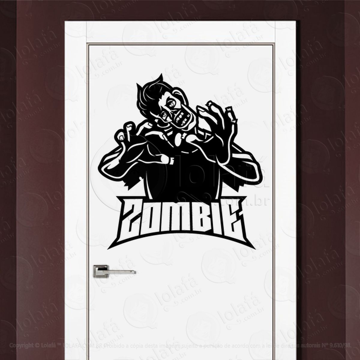 Zombie Adesivo de Parede para Quarto, Porta e Vidro Mod:49