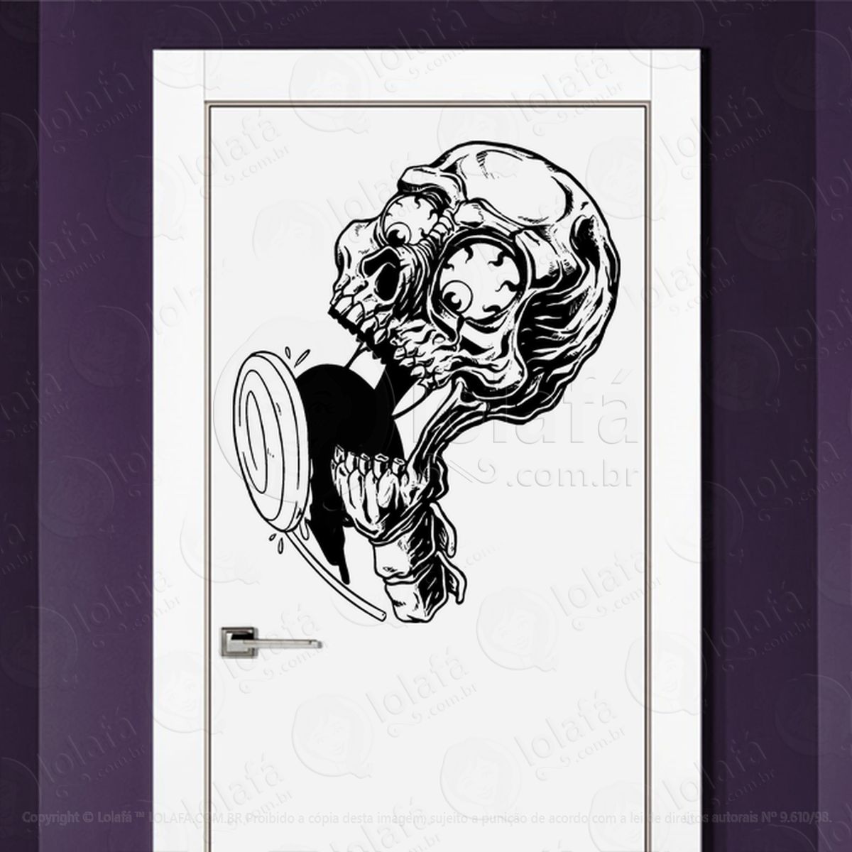 Zombie Adesivo de Parede para Quarto, Porta e Vidro Mod:51