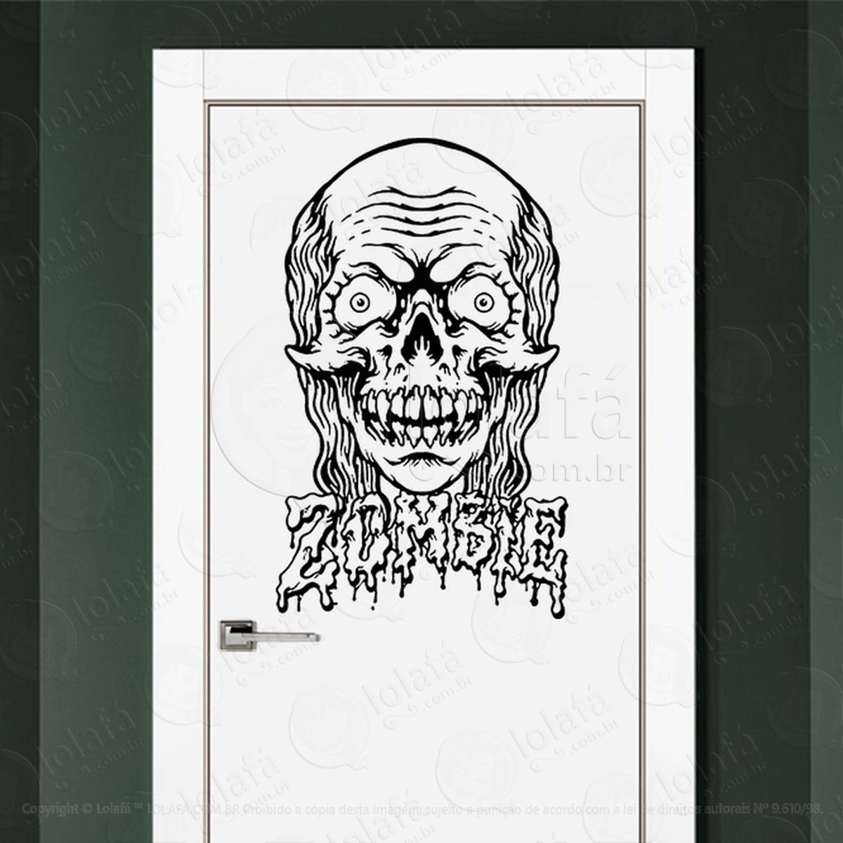 Zombie Adesivo de Parede para Quarto, Porta e Vidro Mod:52