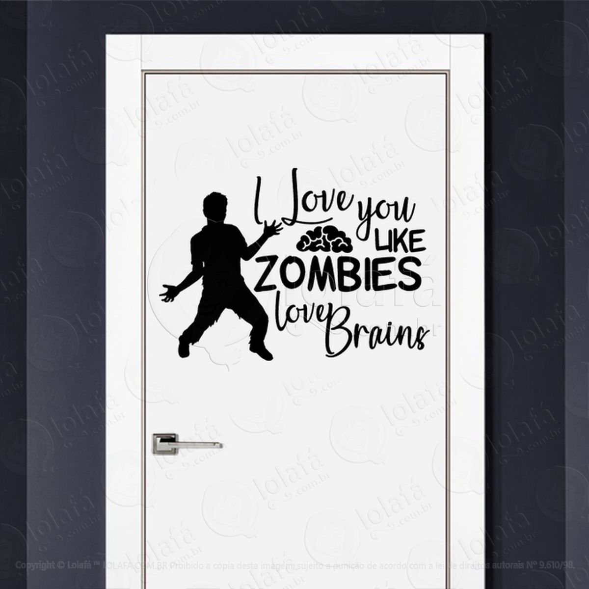 Zombie Adesivo de Parede para Quarto, Porta e Vidro Mod:53