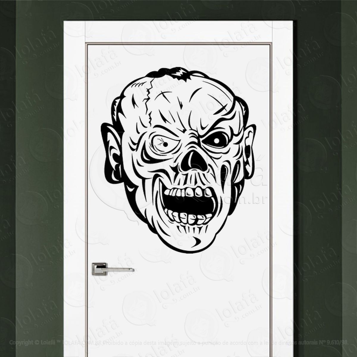 Zombie Adesivo de Parede para Quarto, Porta e Vidro Mod:56