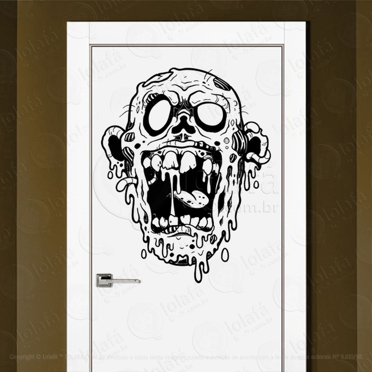 Zombie Adesivo de Parede para Quarto, Porta e Vidro Mod:57