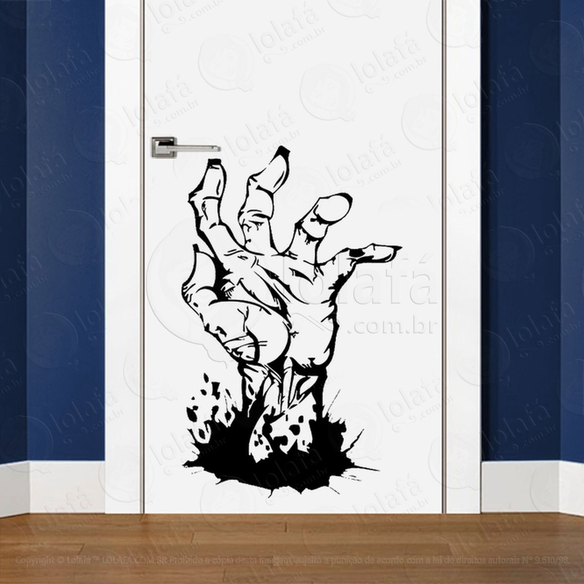 Zombie Adesivo de Parede para Quarto, Porta e Vidro Mod:63