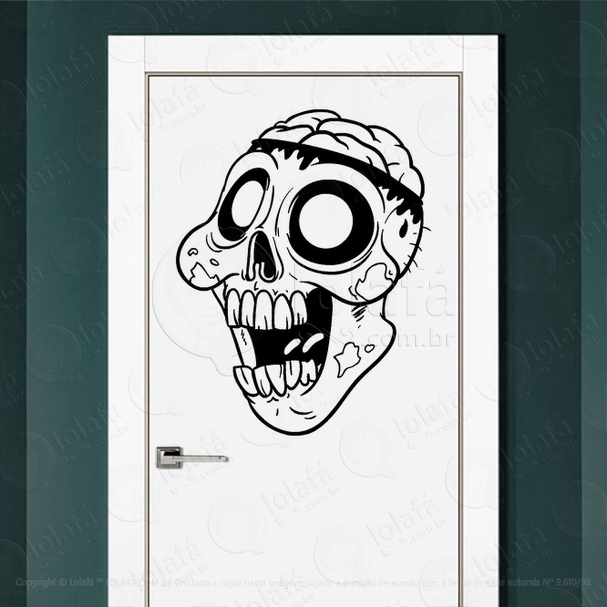 Zombie Adesivo de Parede para Quarto, Porta e Vidro Mod:64