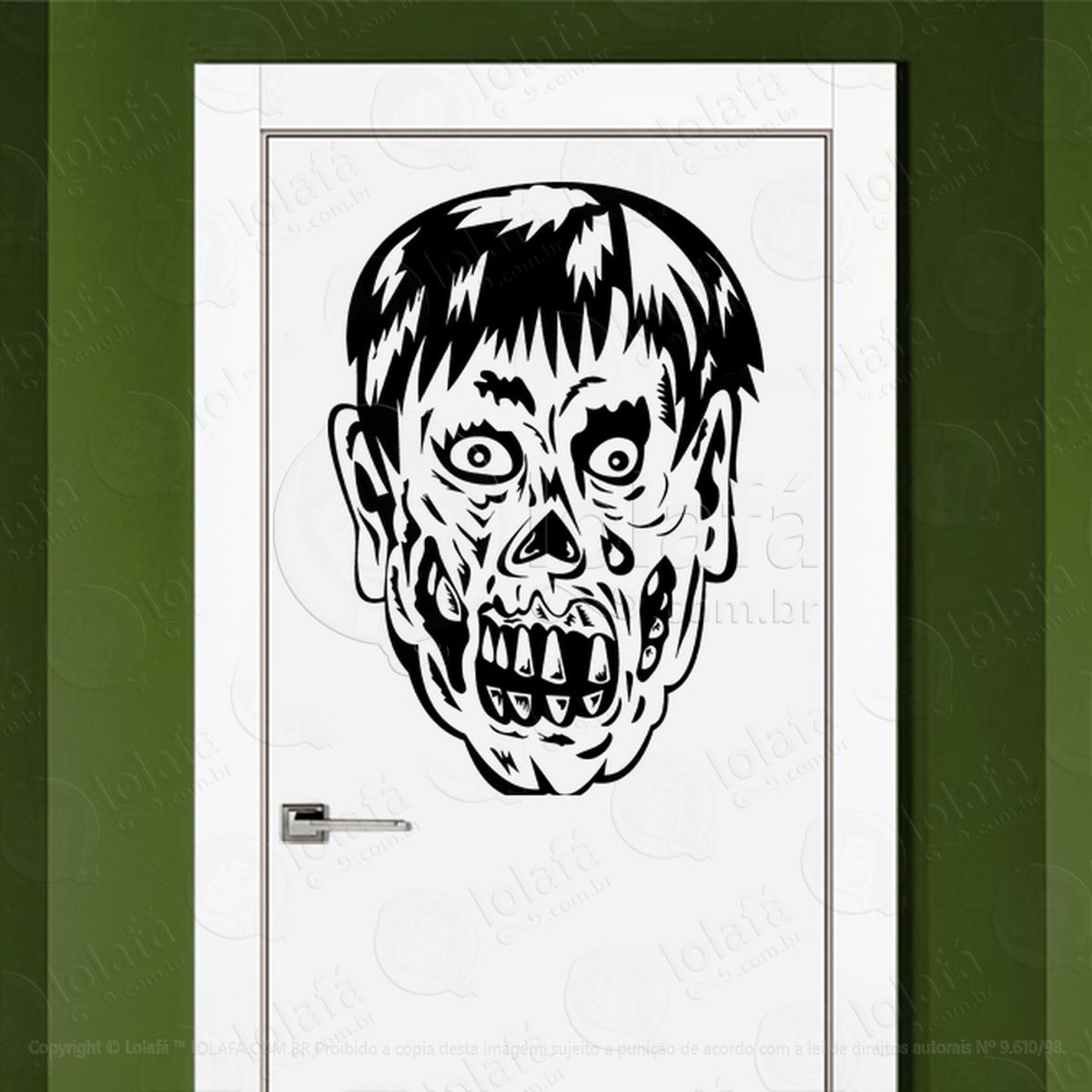 Zombie Adesivo de Parede para Quarto, Porta e Vidro Mod:67