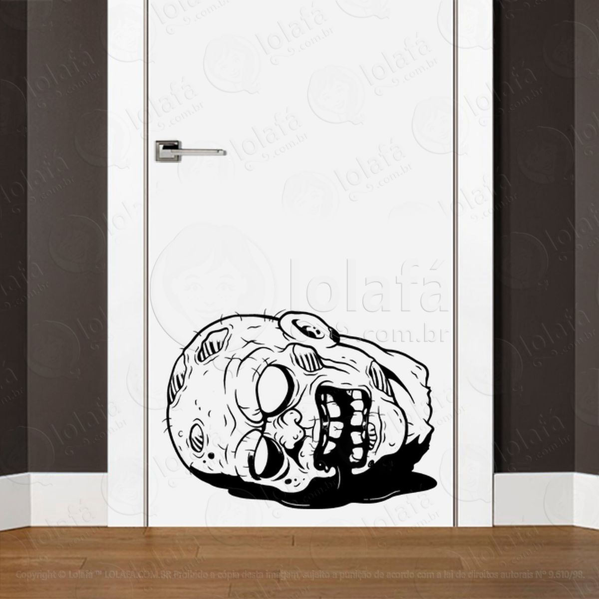 Zombie Adesivo de Parede para Quarto, Porta e Vidro Mod:69