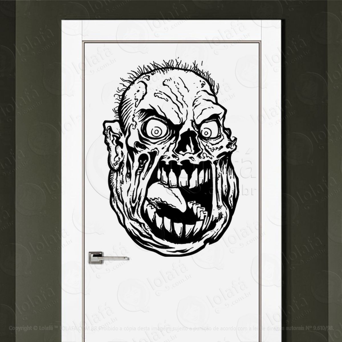 Zombie Adesivo de Parede para Quarto, Porta e Vidro Mod:70