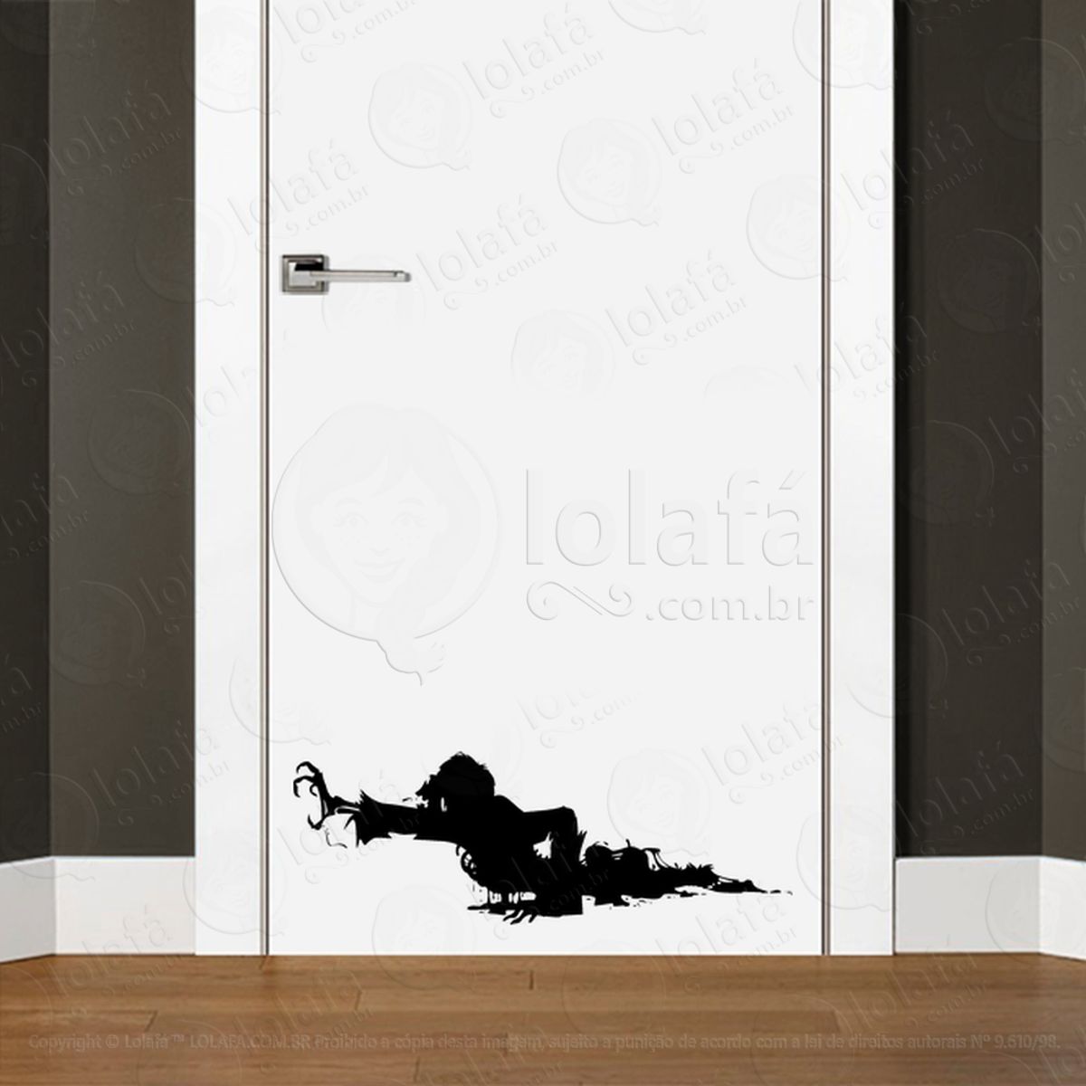 Zombie Adesivo de Parede para Quarto, Porta e Vidro Mod:72
