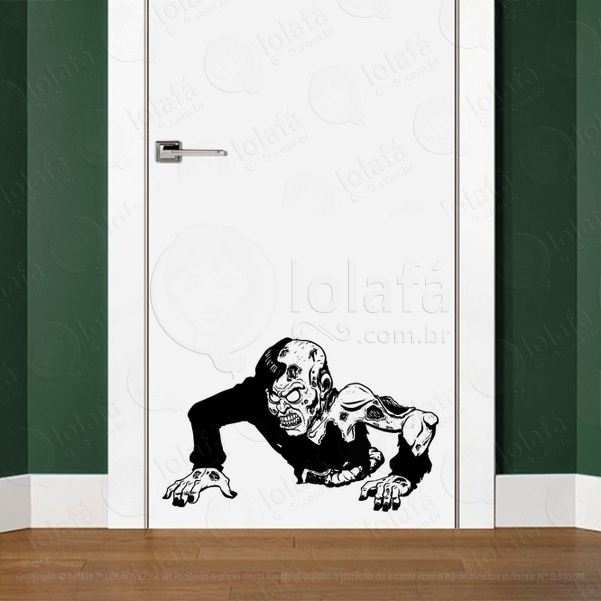 Zombie Adesivo de Parede para Quarto, Porta e Vidro Mod:74