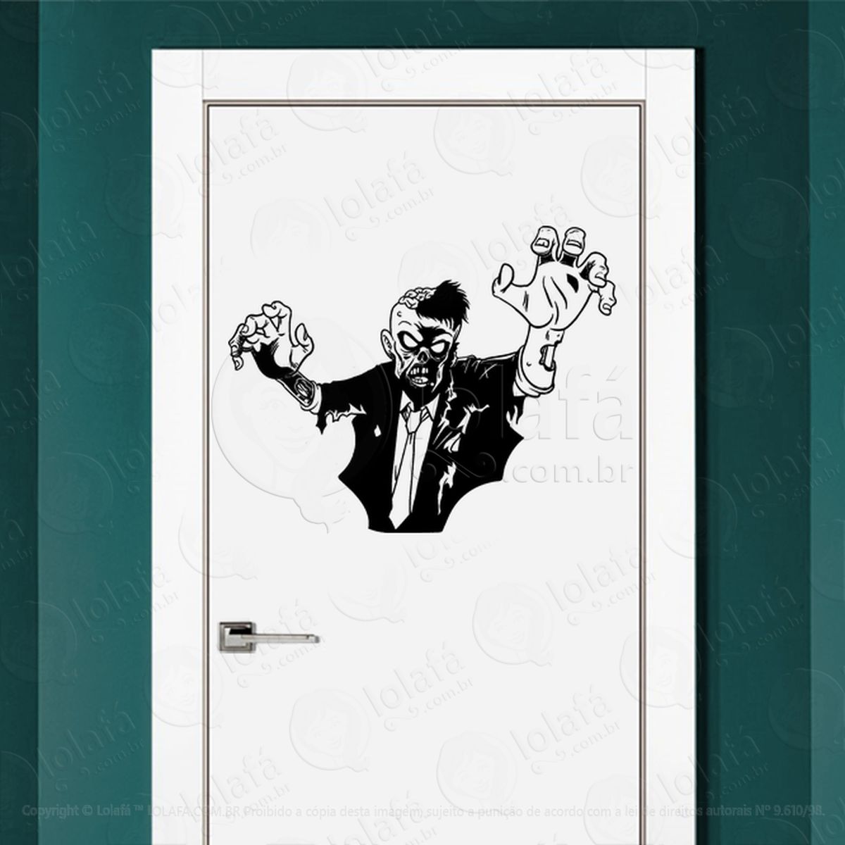 Zombie Adesivo de Parede para Quarto, Porta e Vidro Mod:77
