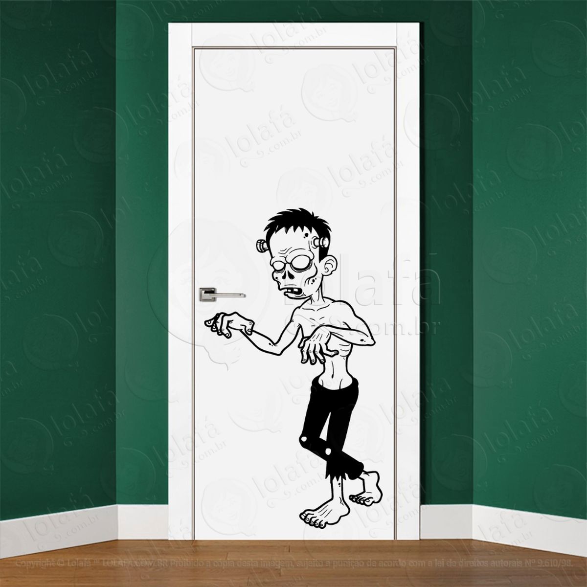 Zombie Adesivo de Parede para Quarto, Porta e Vidro Mod:83