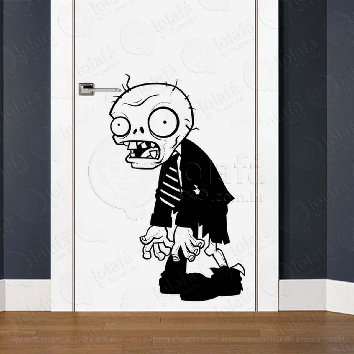 Zombie Adesivo de Parede para Quarto, Porta e Vidro Mod:86