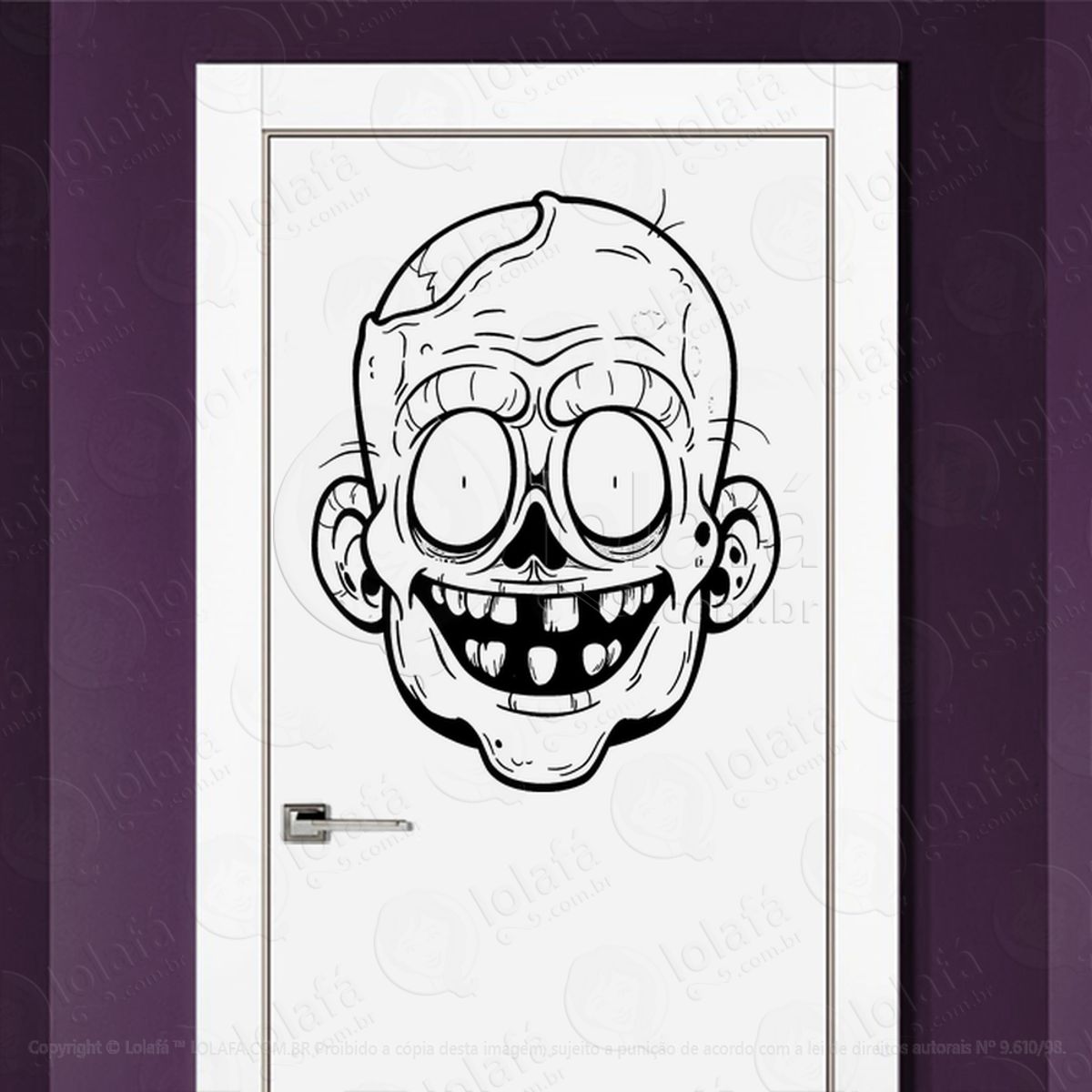 Zombie Adesivo de Parede para Quarto, Porta e Vidro Mod:87