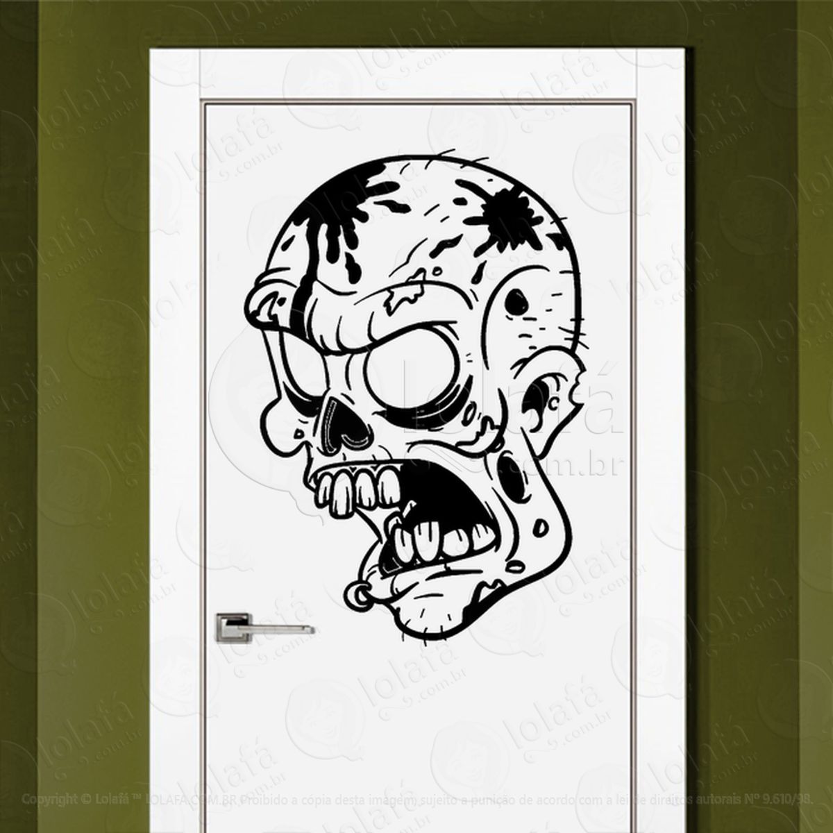 Zombie Adesivo de Parede para Quarto, Porta e Vidro Mod:88