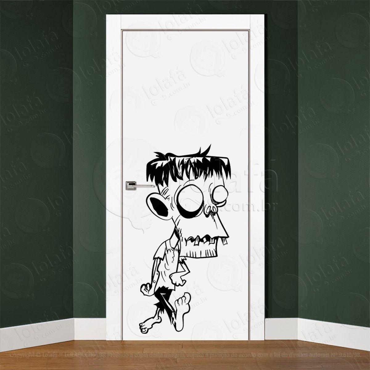 Zombie Adesivo de Parede para Quarto, Porta e Vidro Mod:93