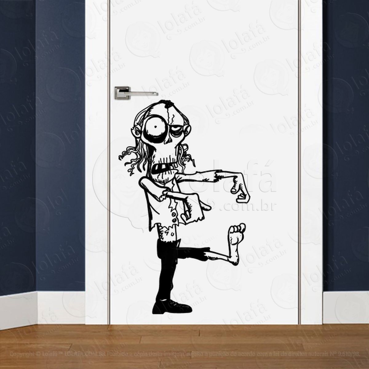 Zombie Adesivo de Parede para Quarto, Porta e Vidro Mod:94