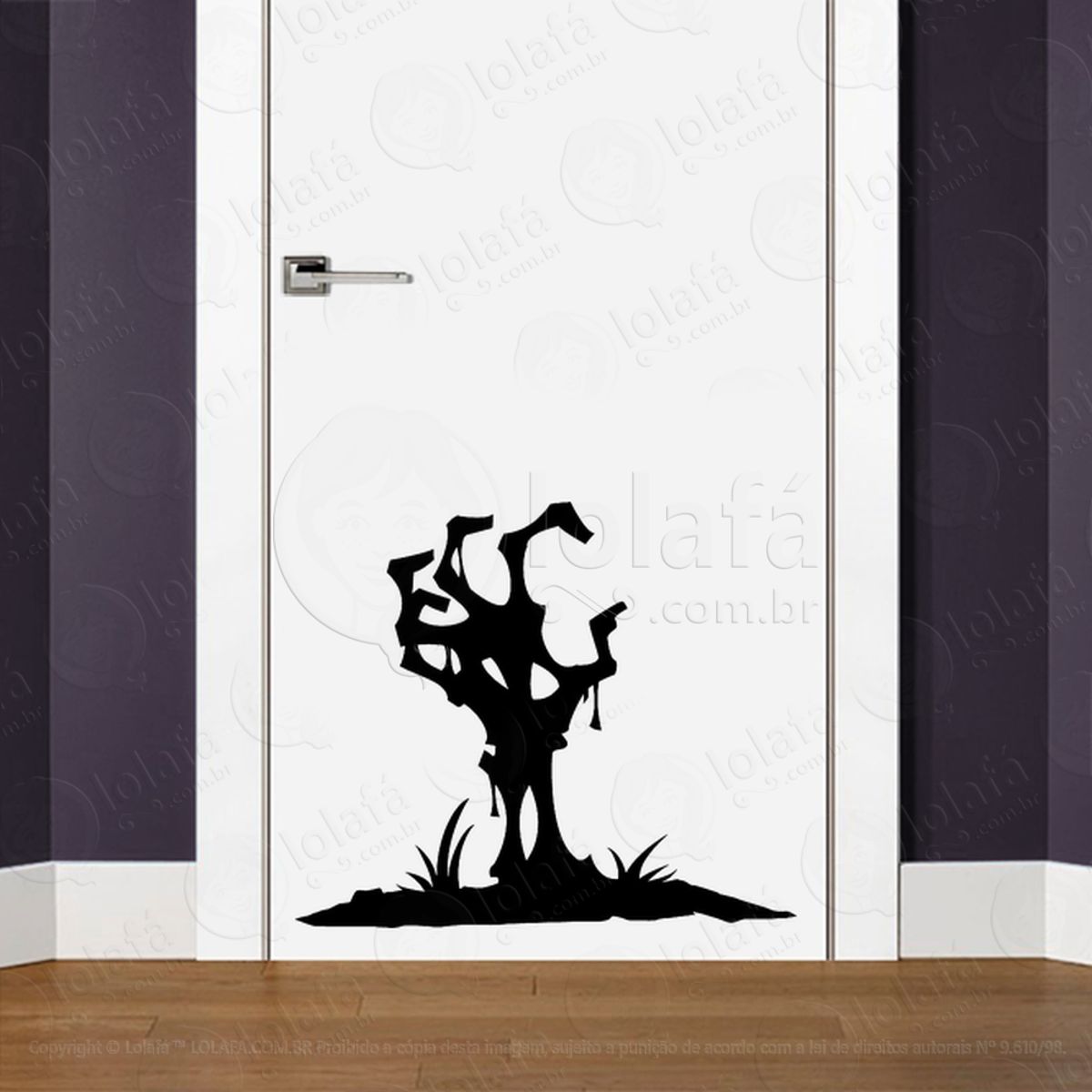 Zombie Adesivo de Parede para Quarto, Porta e Vidro Mod:96