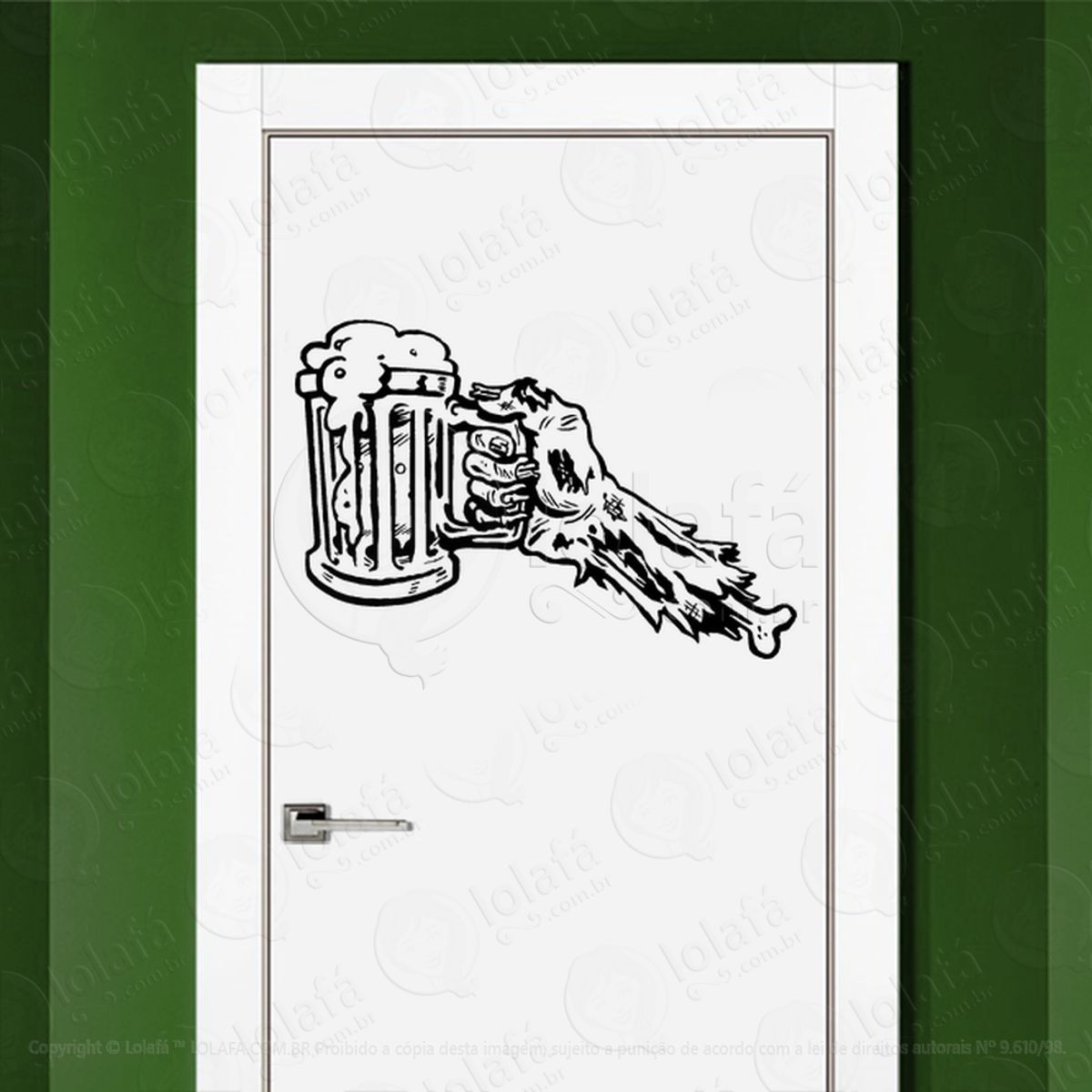 Zombie Adesivo de Parede para Quarto, Porta e Vidro Mod:100