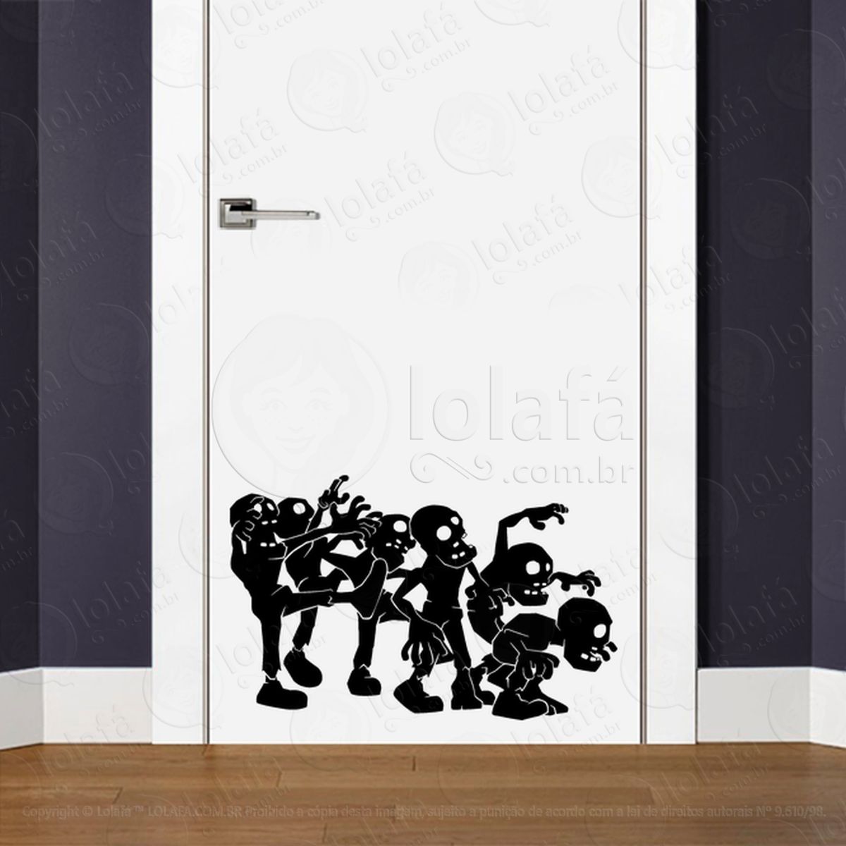 Zombie Adesivo de Parede para Quarto, Porta e Vidro Mod:102